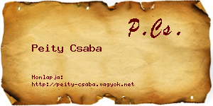 Peity Csaba névjegykártya